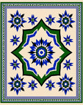 Geometric Starburst Patterned Design Rug