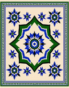 Geometric Starburst Patterned Design Rug
