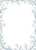 Soft Blue Vine Leaf Border Rug