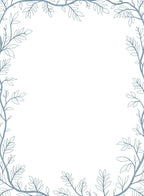 Soft Blue Vine Leaf Border Rug