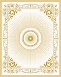 Ornate Sunburst Geometric Frame Rug