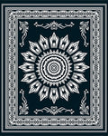 Monochromatic Sunburst Intricate Border Rug