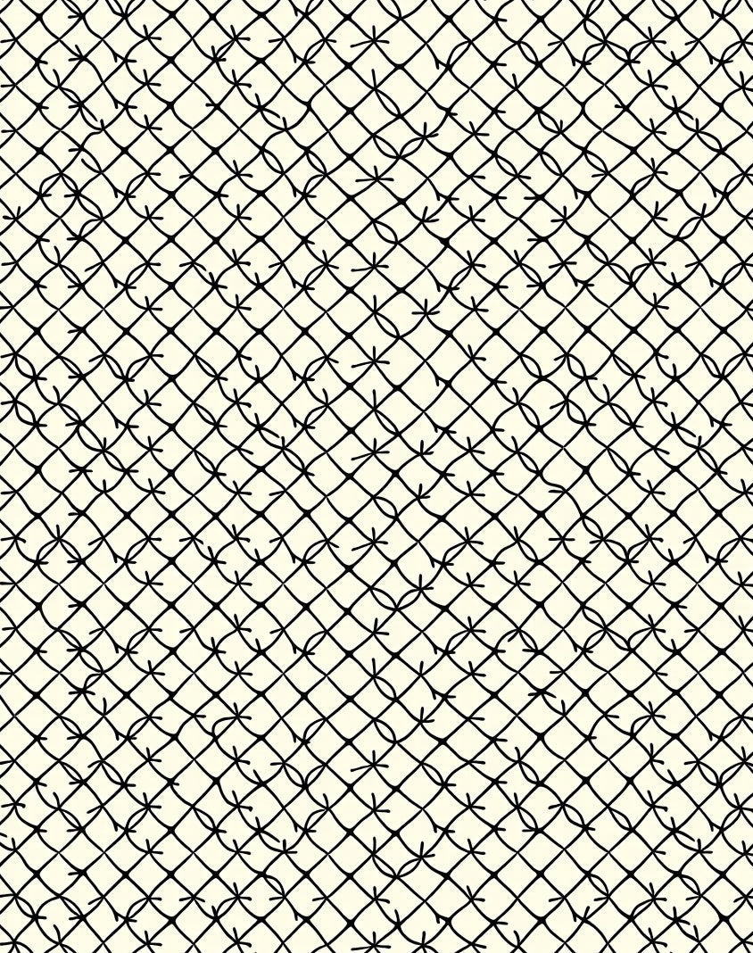 Net Pattern Hand Drawn Design Rug