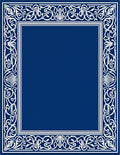 Ornate White Floral Border Design Rug