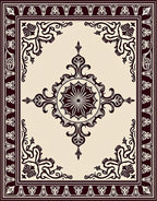 Vintage Ornamental Scrollwork Design Rug