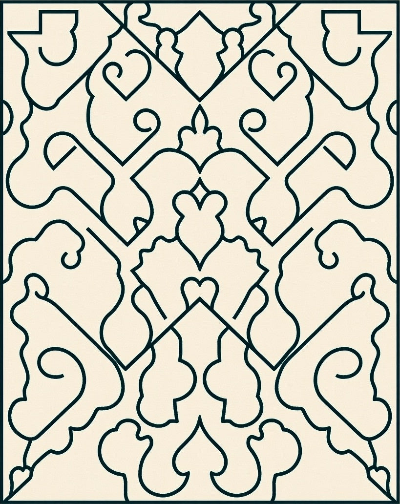 Classic Intricate Floral Scroll Pattern Rug