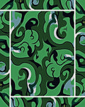 Abstract Green Swirl Pattern Design Rug