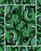 Abstract Green Swirl Pattern Design Rug