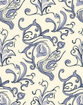 Art Nouveau Floral Swirls Pattern Rug