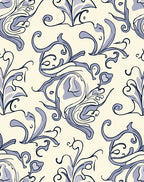 Art Nouveau Floral Swirls Pattern Rug