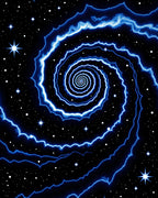 Cosmic Blue Swirl Galaxy Rug