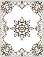 Intricate Floral Border Mandala Design Rug