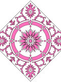 Pink White Floral Mandala Design Rug