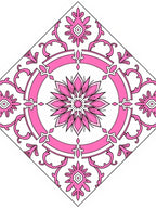 Pink White Floral Mandala Design Rug