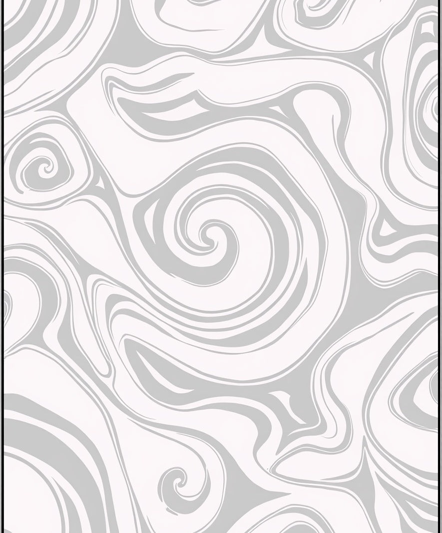Abstract Gray Swirling Fluid Rug