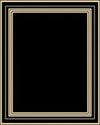 Banded Black Geometric Frame Rug
