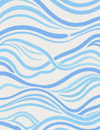 Blue Wave Pattern Design Rug