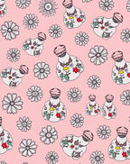 Pink Daisy Perfume Bottle Collage Rug
