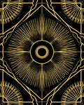 Art Deco Sunburst Geometric Pattern Rug