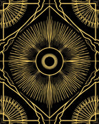 Art Deco Sunburst Geometric Pattern Rug