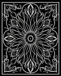 Black White Floral Mandala Rug