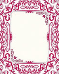 Ornate Crimson Scrollwork Design Rug