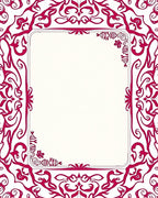 Ornate Crimson Scrollwork Design Rug