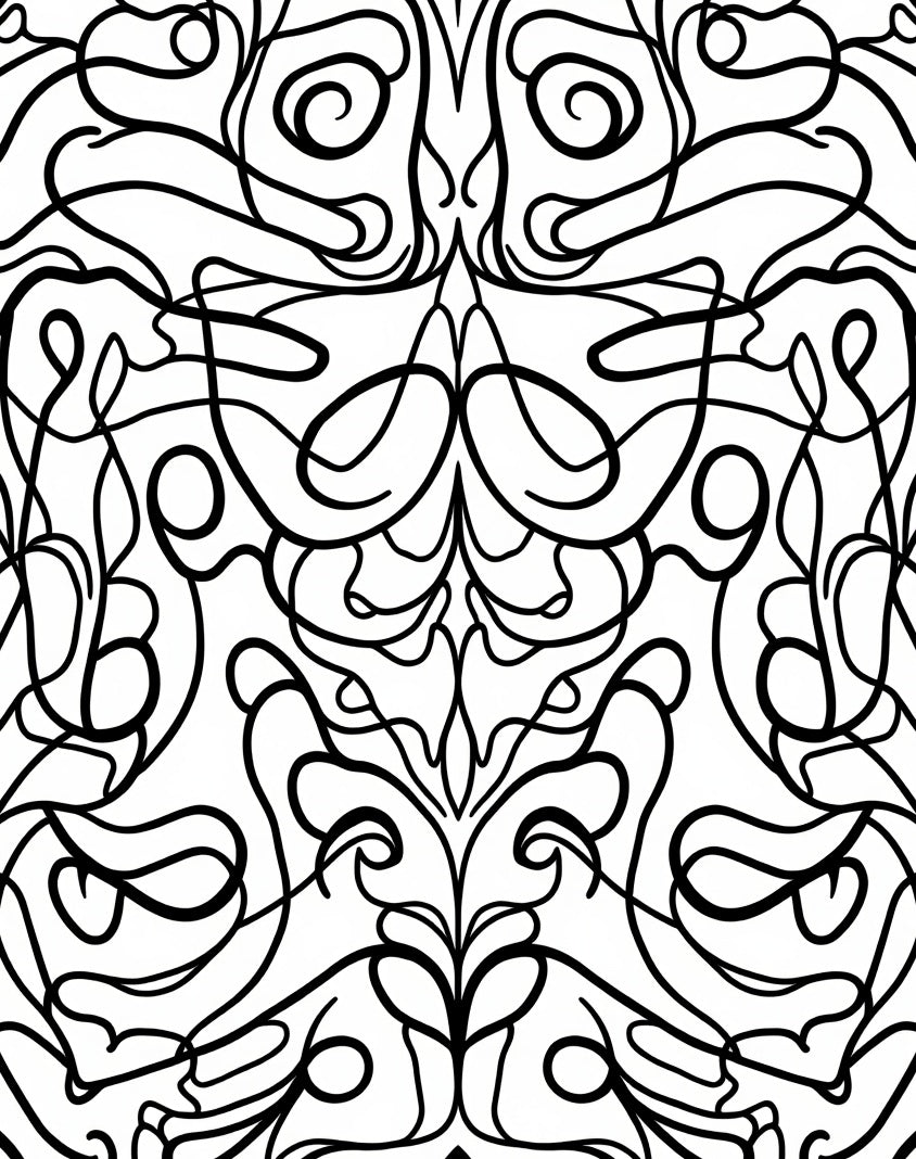 Abstract Swirl Black White Pattern Rug