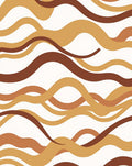 Terracotta Wavy Stripe Pattern Rug