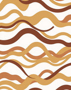 Terracotta Wavy Stripe Pattern Rug