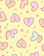 Sweet Heart Pattern Design With Cute Accents Rug