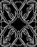 Black White Abstract Floral Pattern Rug