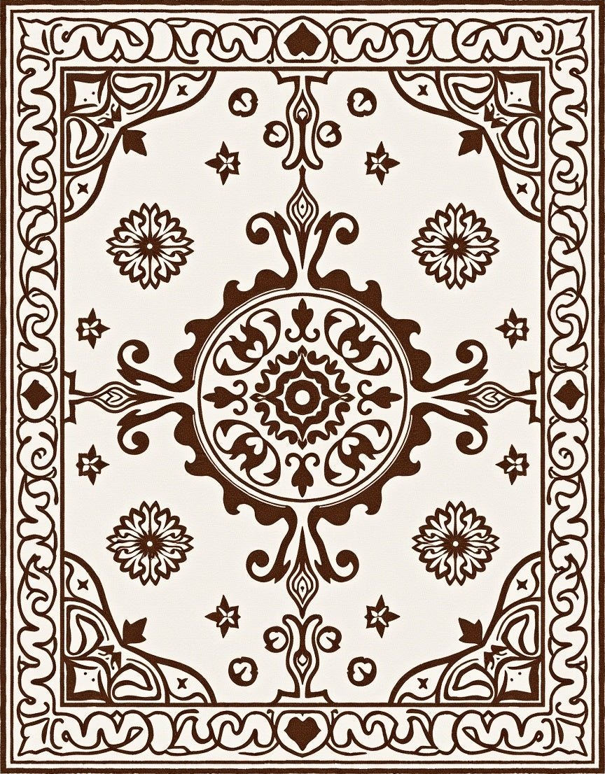 Ornate Central Medallion Style Rug