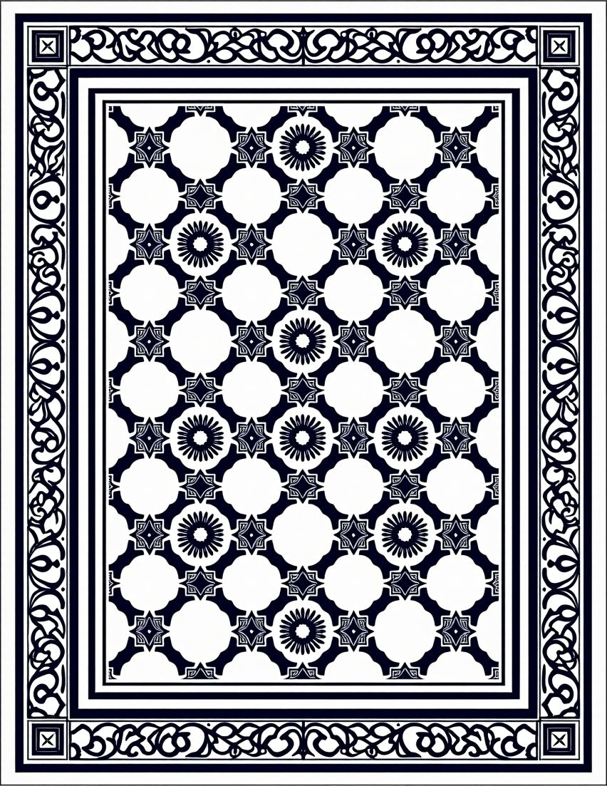 Intricate Floral Geometric Pattern Rug
