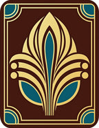 Art Deco Fan Pattern Brown Gold Rug