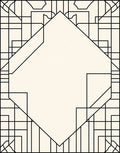 Art Deco Diamond Geometric Black Outline Rug
