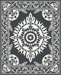 Intricate Floral Mandala Design Rug