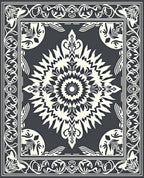 Intricate Floral Mandala Design Rug