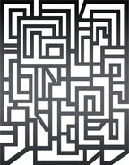 Monochromatic Abstract Geometric Tangle Pattern Rug