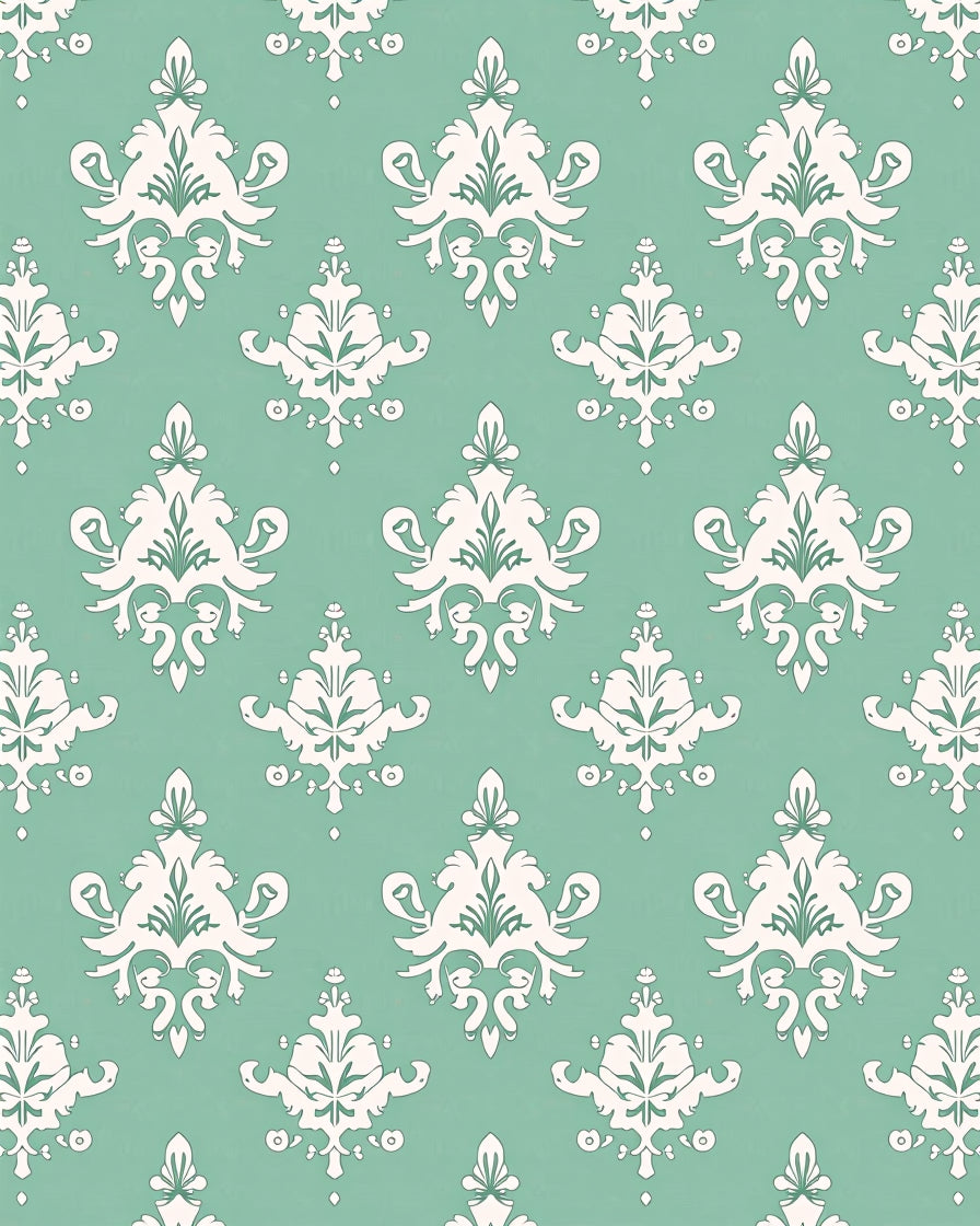 Elegant Pastel Damask Pattern Rug