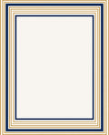 Navy Gold Striped Geometric Frame Rug