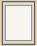 Navy Gold Striped Geometric Frame Rug
