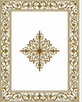 Ornate Floral Centerpiece and Border Design Rug