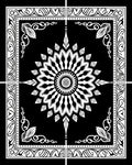 Intricate Black White Mandala Pattern Rug