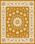 Golden Floral Intricate Pattern Rug