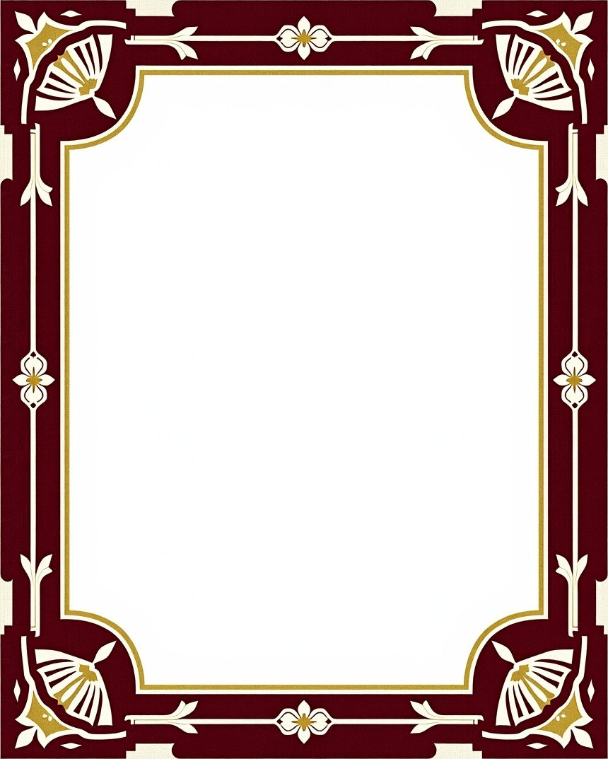 Ornate Burgundy Gold Geometric Flowers Rug