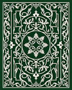 Emerald White Intricate Floral Pattern Rug