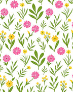 Pink Yellow Floral Spring Pattern Rug