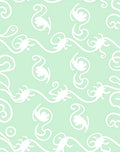 Mint Green Swirl Botanical Pattern Rug