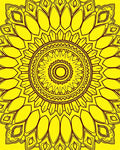Radiant Yellow Sunflower Mandala Design Rug